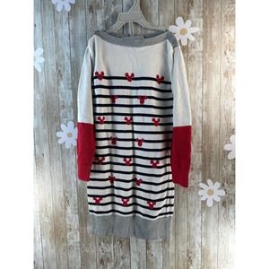 Gap Disney Kids Girls Sweater Dress M White Red Stripe Mickey Mouse Face‎ Knit